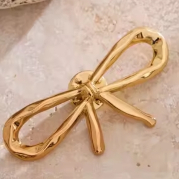Twisted Bow Brooch Pin Scarf Jacket Coat Sweater Hat Bag Charm NWOT - Picture 3 of 5